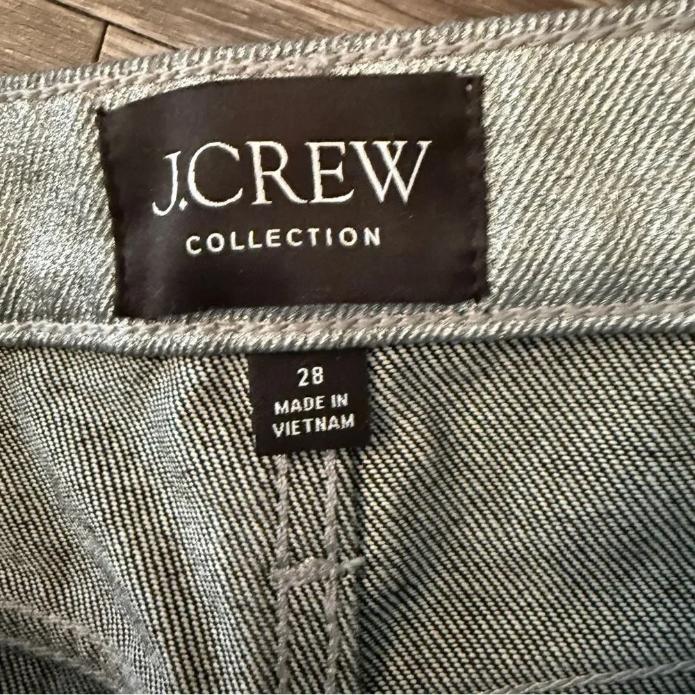 J. Crew Collection slouchy-straight jean in silver